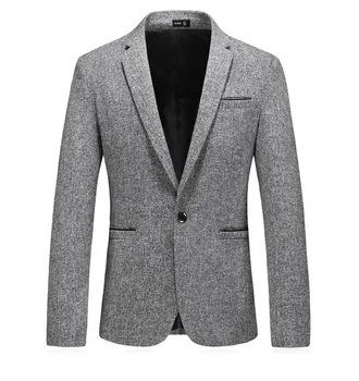Пролетно облекло 2023 г. Нов голям мъжки ежедневния костюм на Корейската версия на Slim Fit с цепка, Малко костюмное палто