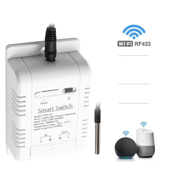 Сензор за температура на Hristo Smart Switch умни термостат от бяла пластмаса, вграден в монитора за Алекса Google Assistant