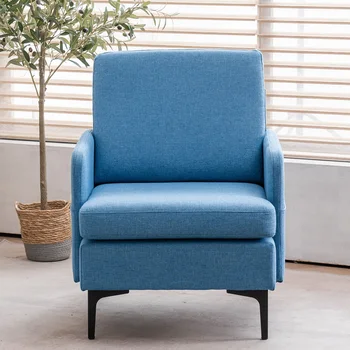 Скандинавска fabric мека Мебел за дневна Тъкани за столове Дебели Прости Модерни Единични Дивани Стол за Мързелив Почивка Divano Furniture Диван в Синьо