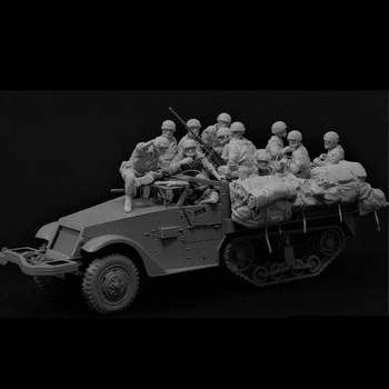 Смоляной войници 1/35 Набор от модерни Парашутисти (12 войници) с Укладочной модел В Разглобено формата, Неокрашенный Комплект За монтаж на Фигури