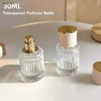 Стъклен флакон-спрей за парфюми обем 30 МЛ, преносим Прозрачен Козметичен спрей за духове, Празни бутилки, голям капацитет, за еднократна употреба