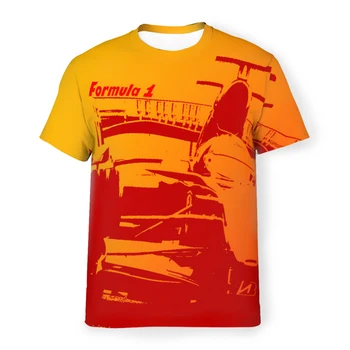 Тениска от полиестер Sunset Formula F1 Върховете в мъжки стил Тънка тениска с кръгло деколте