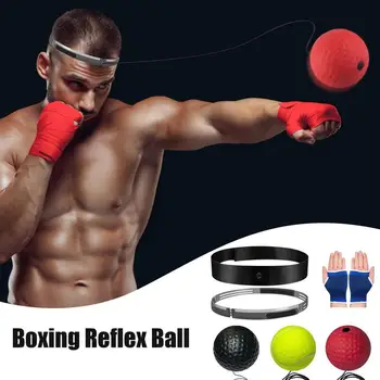 Топка за бокса с еластична регулируема рефлекс топката, инсталиране на главата, забавен сигурният подарък за празника, тренирующий рефлекс координацията на ръцете и очите