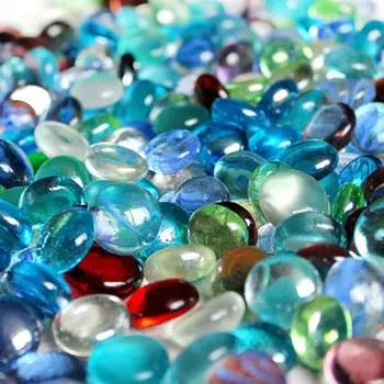 Украса 100 г Кристал Плоски Камъчета Аксесоари Изделия от разноцветного камък, Стъклени Камъни Мъниста Аквариум за риби