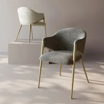 Уникално бяло обяд стол с тапицерия от скандинавския кадифе, дизайнерско кресло за отдих, Стол за почивка на балкона, мебели Silla Comedor