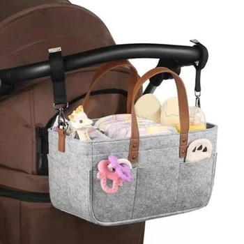 Чанта за бебешки пелени, голяма чанта голям за майки и бременни, преносима богат на функции водоустойчива чанта за памперси за гледане на дете