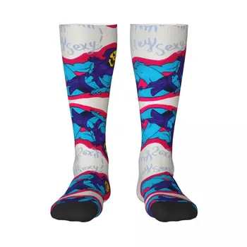 Чорапи Skeletor Masters Of The Meowniverse 16 контрастни цветове, компресия чорапи в едно мирно стил, Реколта чорапи за възрастни с хумористичен модел.