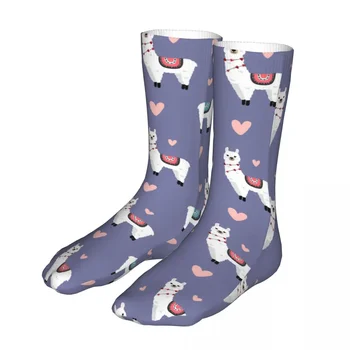 Чорапи с ламами и сърца Мъжки Дамски Ежедневни Чорапи Harajuku Пролет Лято Есен Зима Чорапи В Подарък