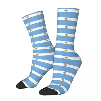Чорапи с флага на Аржентина, нови чорапи унисекс стил харадзюку със смешно 3D принтом, чорапи със средна дължина